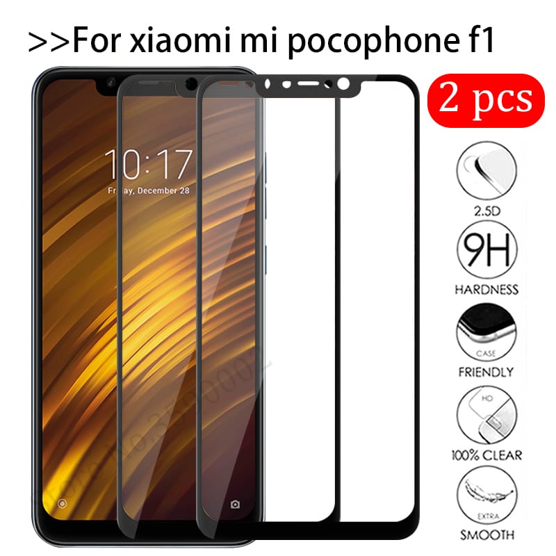 2Pcs Pocofone F1 Tempered Glass For Xiaomi Pocophone F1 Screen Protector Xiomi Mi Poco X3 Pro F3 M3 F 1 3 Pocof1 Protective Film