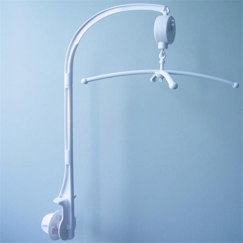 White Baby Crib Mobile Bed Bell Toy Holder Arm Bracket + Wind-up Music Box Baby toys Carousel Rattles Bracket Sold Separately