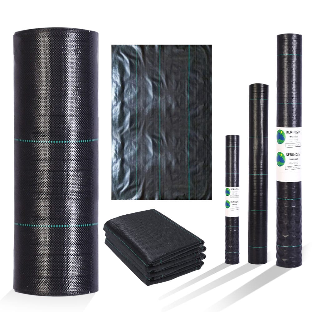 Black PP Weed Barrier Fabric Durable Grass Cloth Ground Cover for Agriculture Orchard Landscape Weed Control Mulch Gardening Mat