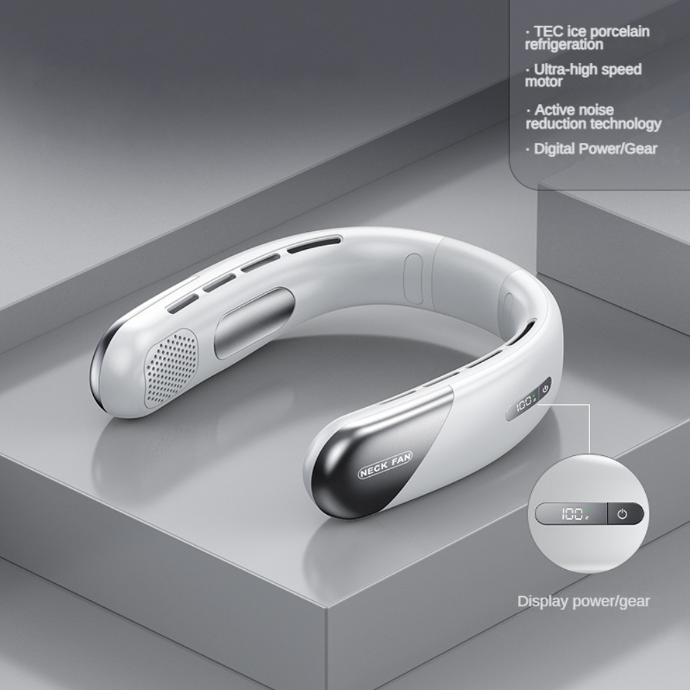 Portable Neck Fan Rechargeable Hands Free Bladeless Fan Wearable Personal Fan Leafless 5 Speeds