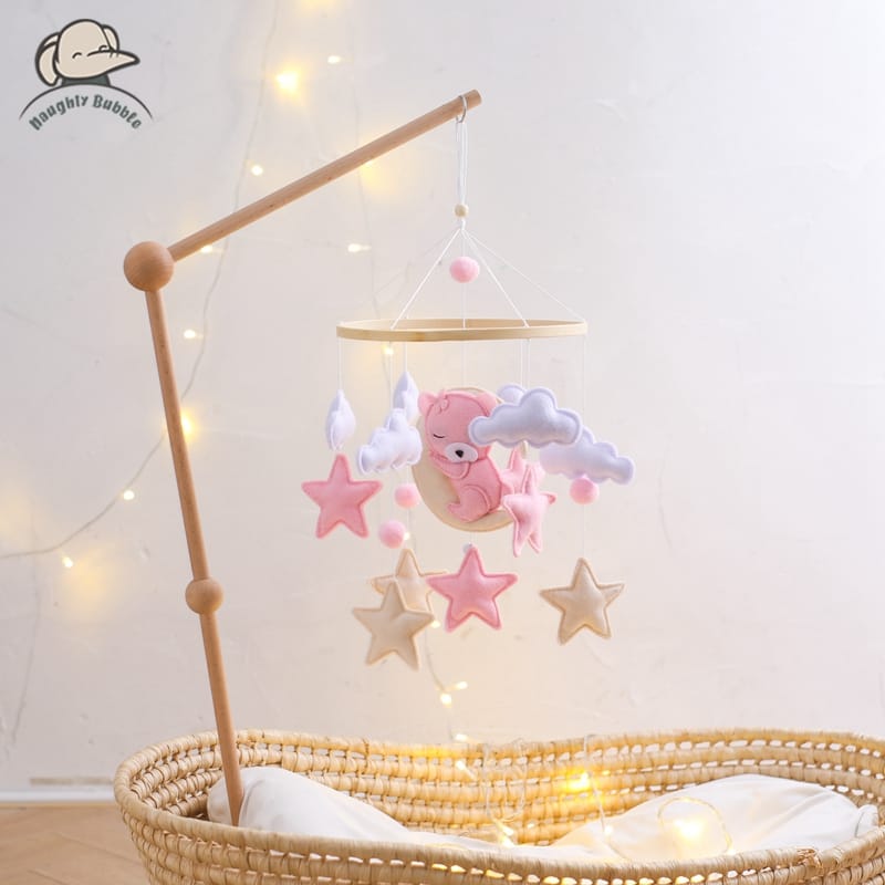 Baby Rattle Toy 0-12 Months Wooden Mobile On The Bed Newborn Music Box Bed Bell Hanging Toys Holder Bracket Infant Crib Boy Toys