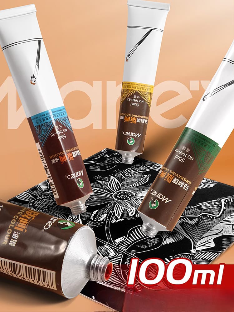 50/100ml Tubular Color Printmaking Oiliness Ink Pigment Art Concave/letterpress Painting Works Rolling Brush Pigment Supplies