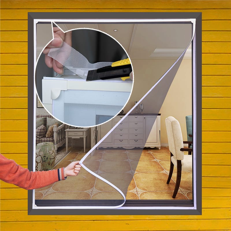 New Mosquito Nets for Window Screen Mesh Custom Size Air Tulle Curtain Indoor Summer Invisible Adjustable Easy To Fit With Tape