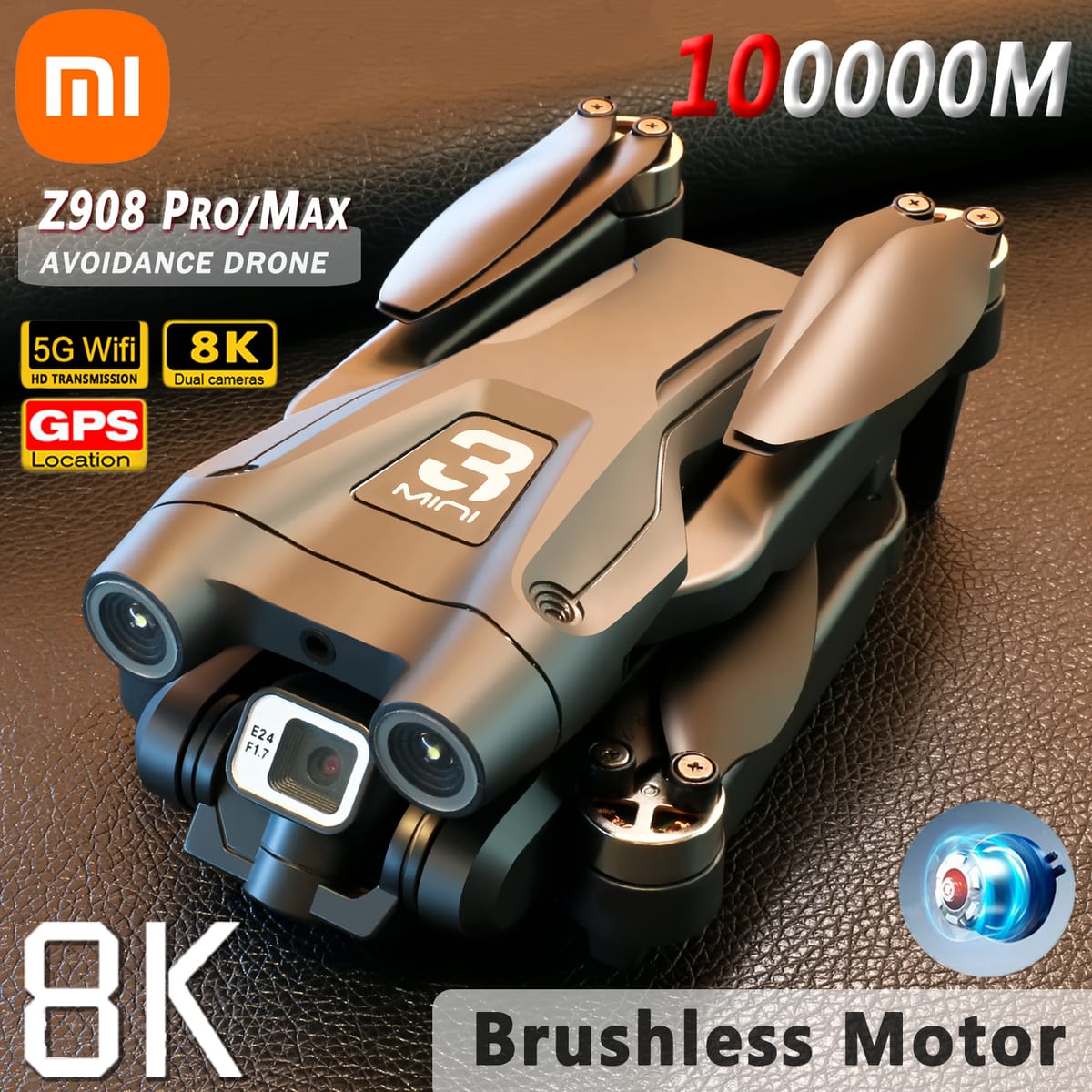 Xiaomi Z908 Drone 8K Dual HD Camera One-Key Return Three-Axis Gimbal Professional Obstacle Avoidance Aerial Photography Aircraft