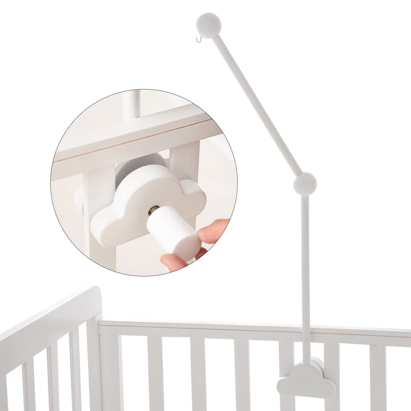 Baby Wooden Cloud Bed Bell Bracket Cartoon Crib Bed Bell Mobile Hanging Rattle Toy Hanger Baby Crib Decoration Holder Arm Bracke
