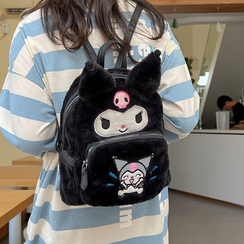 Kawaii Sanrio Plush Backpack Yk2 Hello Kitty Kuromi Plush Bag Anime Soft Fill Animal High Quality Bag Double Shoulder Bag Gift
