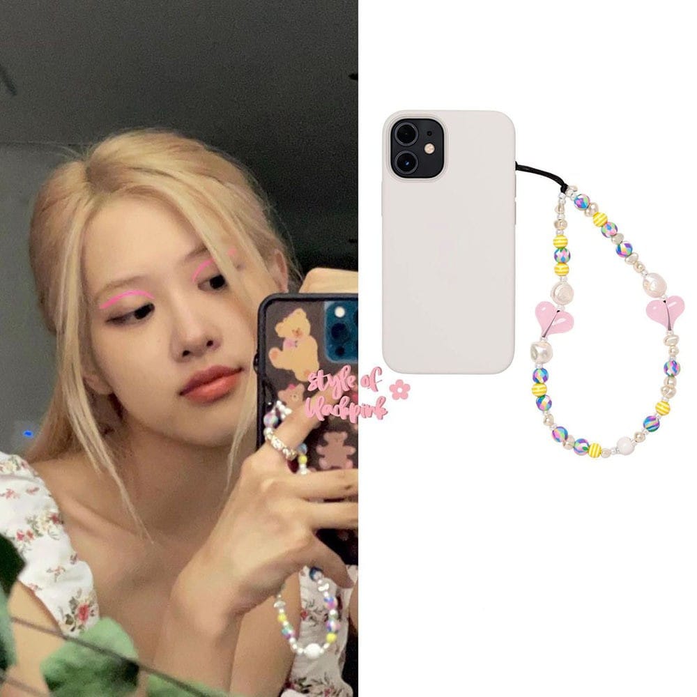 Kpop Heart Phone Charm Beads Straps Wholesale Korean Mobile Chain Jewelry Cord for Cell Phone Accessories Anti-lost Lanyard