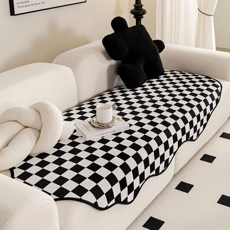 Chenille Sofa Cover for Living Room Plaid Print Sofas Towel Non Slip Couch Covers L Shaped Corner Sofa Mat Seat Pad Modern Home