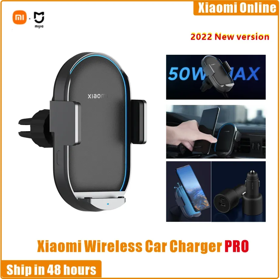 Xiaomi Mijia Wireless Car Charger Pro 50W Max Automatic Sensor Stretching Fast Charging Holder For Smart Cooling Car Phone