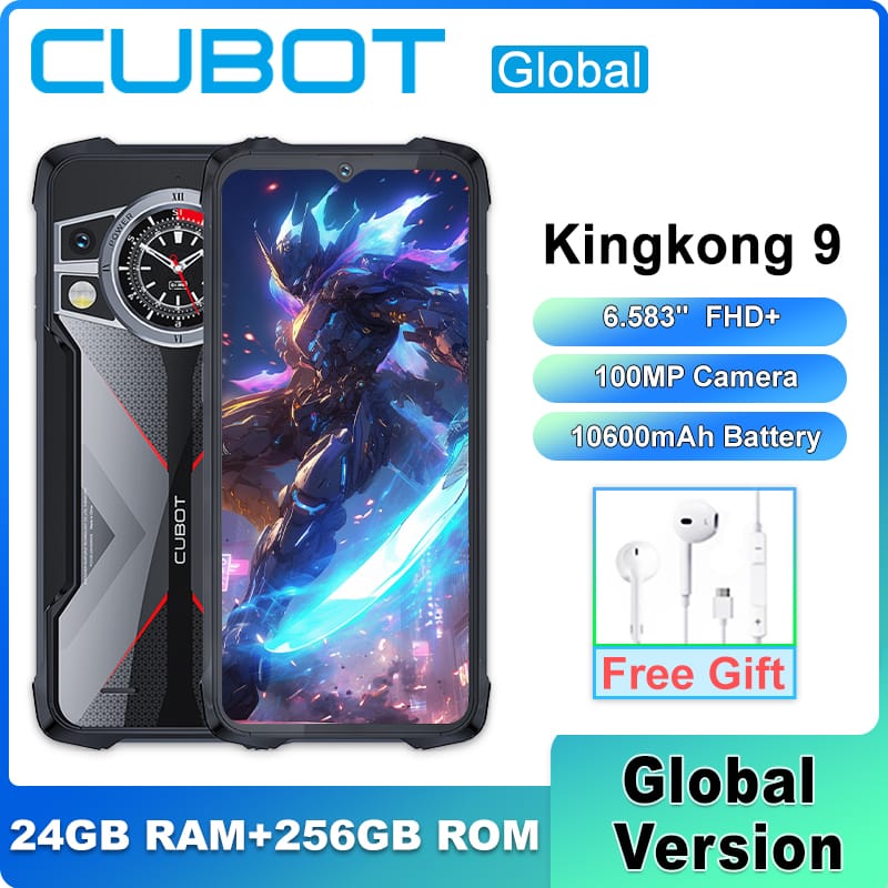 Cubot Kingkong 9 5G Rugged Smartphone 6.583 inch FHD+ Helio G99 Android 13 24GB+256GB 10600mAh Battery100MP Camera Phone
