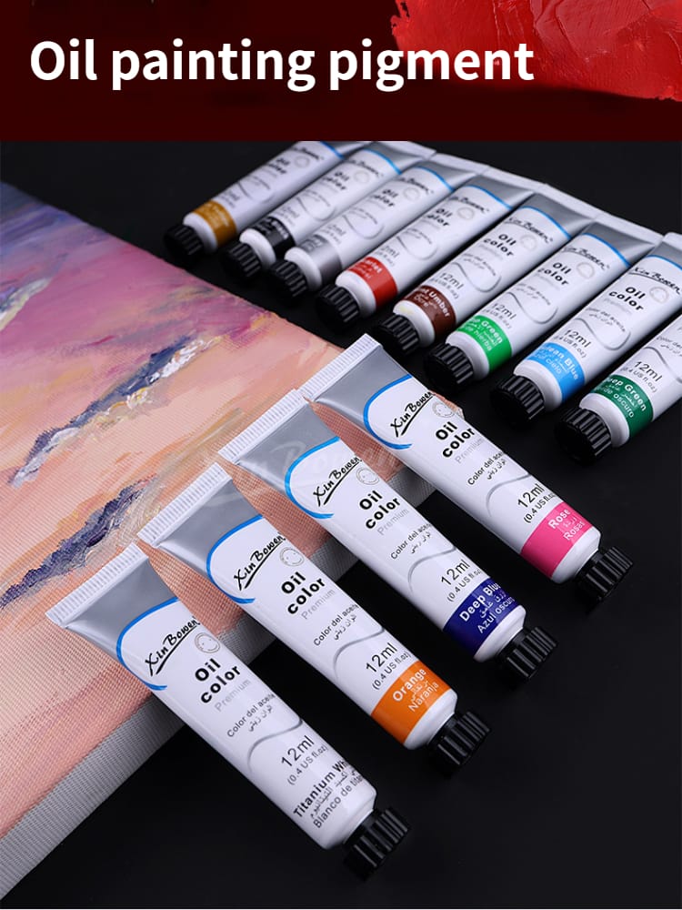 12 Color 12ml/9ml Oil Paints Set Paste Delicate Coverage Strong Art Supplies Beginner  Watercolor Painting Graffiti Pigment