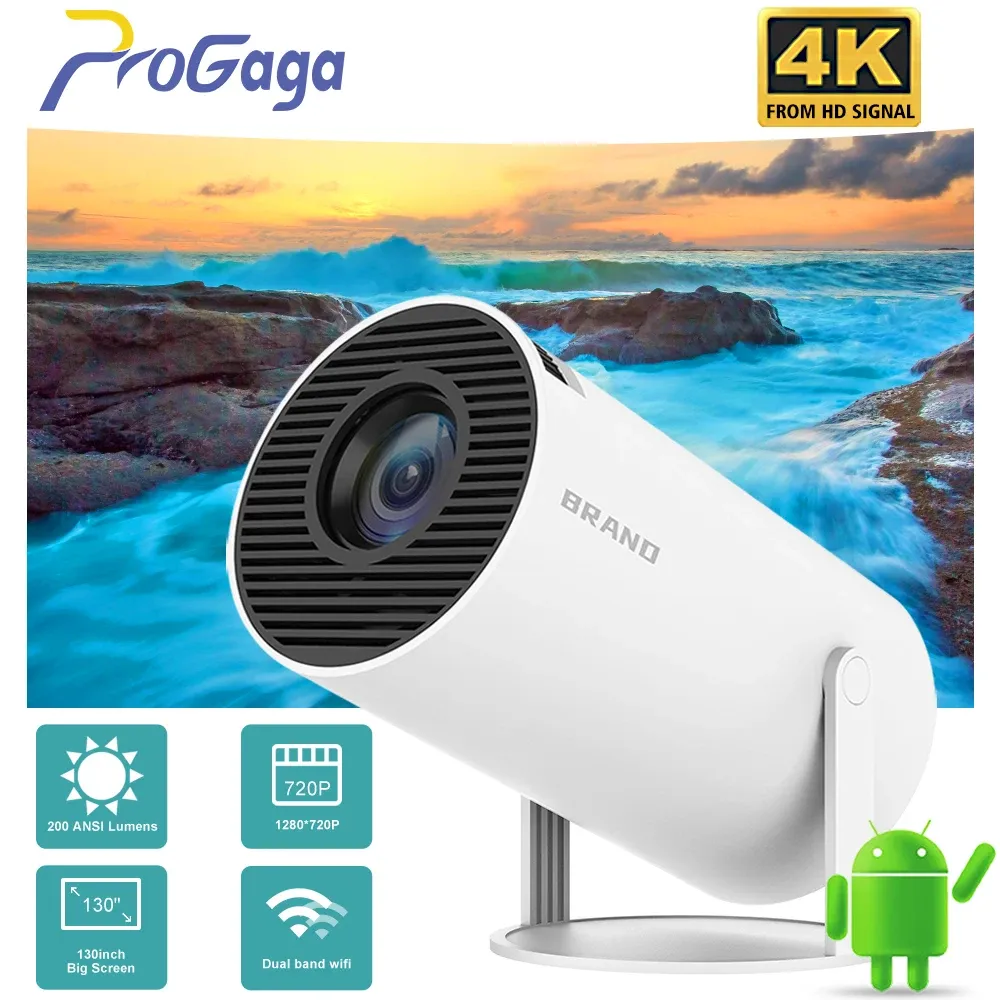 HY300 Mini Projector 4K Android 11 WIFI6 BT5.0 1080P 1280*720P Home Theater TV Screen Projecteur Outdoor Portable Beam Projetor
