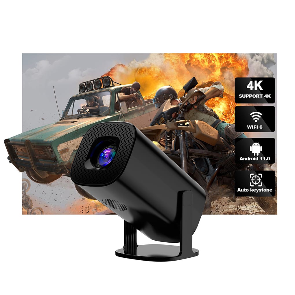 Smart Projector 4K Native Android 11 1080P Mini Projector Dual Wifi6 BT5.0 Cinema Outdoor Portable Projetor Upgrated HY300