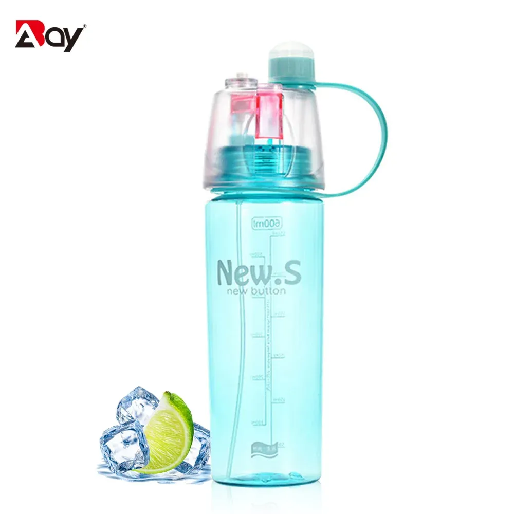 Mist Water Bottle Sports Gourd Plastic Bicycle Water Bottles Cup Leakproof BPA-Free Travel Drinkware Ideal Fitness and Outdoor