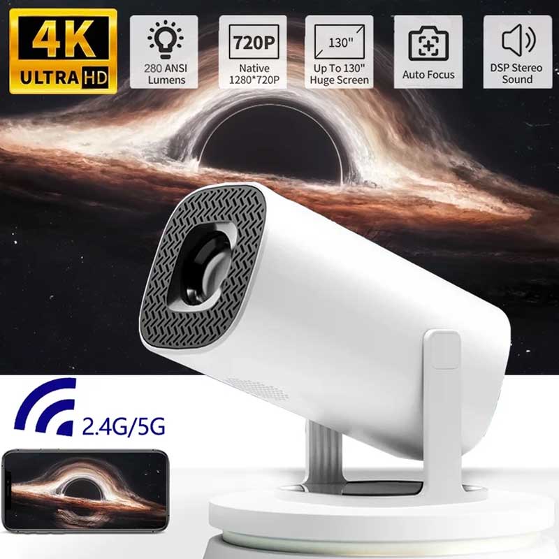 Upgraded HY300 P30 Projector 1080P Android 11 Mini Smart Portable Projector WiFi6 Compatible with USB HDMI Support 4K 1080P