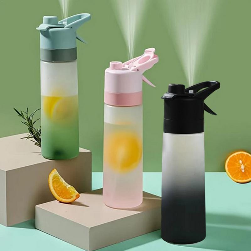 650ml Spray Cold Water Bottle Outdoor Sport Fitness Water Cup Large Capacity Mist Water Bottle Summer Travel Drinkware for Girls