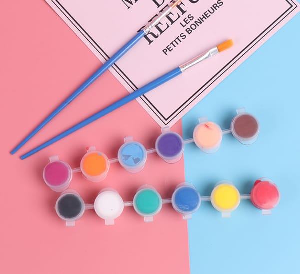 12Colors Acrylic Paints With 2 Brushs Art DIY Graffiti Pigment Set For Oil Painting Wall Painting DIY Art Supplies Gifts