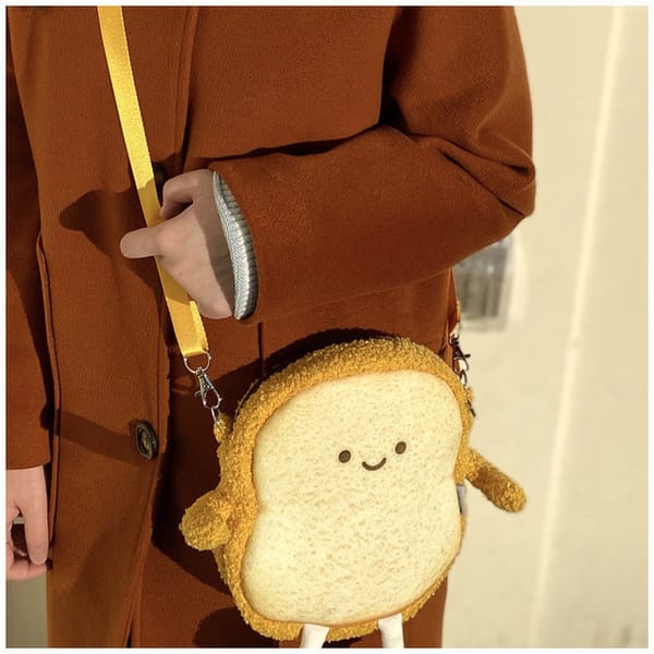 Simulation Kawaii Bread Toast Backpack Plush Toys Cute Plush Doll Soft Food Bag Shopping for Kids Girls Birthday Gifts