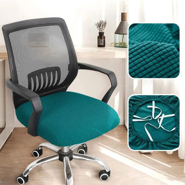 1PC Simple Elastic Thickened Office Seat Cover Fabric Solid Color Dustproof Multifuctional Seat Cover New Trendy Home Supplies