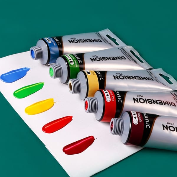 F3MA 6 Color Acrylic Paint Set, Rich Pigment Non-Toxic Vibrant Color Non Fading