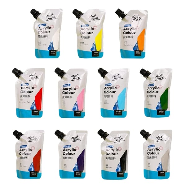 Art Acrylic Paint, 11 Colors Acrylic Paint 100ml Bag, Rich Pigmented, Waterproof