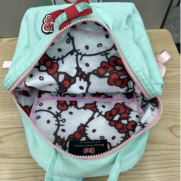 Sanrio Hello Kitty Backpack Anime Men Women Kawaii Cartoon Cute Light High Capacity High Quality Nylon Travel Student Bag