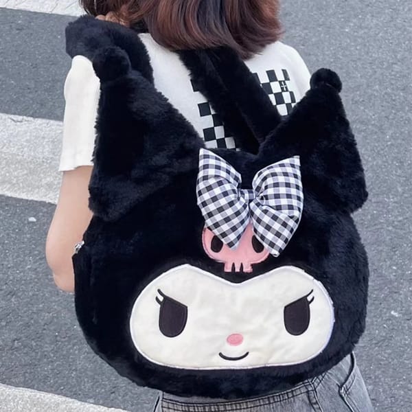 Kawaii Sanrio Plush Handbag Cinnamoroll Kuromi my Melody Women Tote Bagpack Shoulder Bag Fashion Female Messenger Bags Xmas Gift