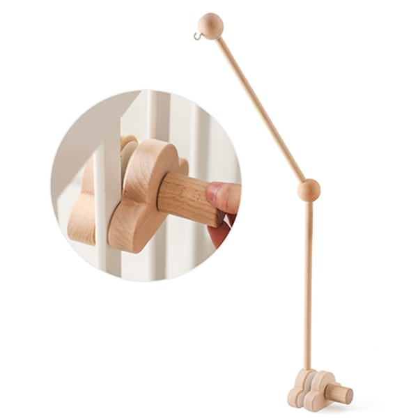 Baby Wooden Bedbell Bracket 0-12 Months Bed Bell Bracket Wooden Mobile Newborn Crochet Bed Bell Hanging Toys Newbaby Rattle Toys