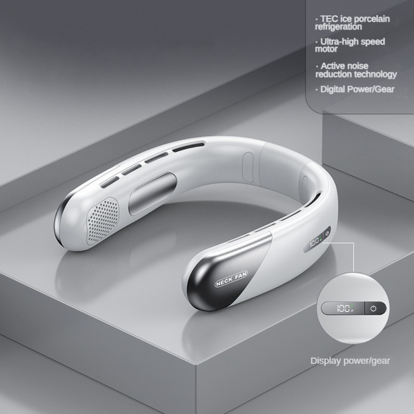 Portable Neck Fan Rechargeable Hands Free Bladeless Fan Wearable Personal Fan Leafless 5 Speeds