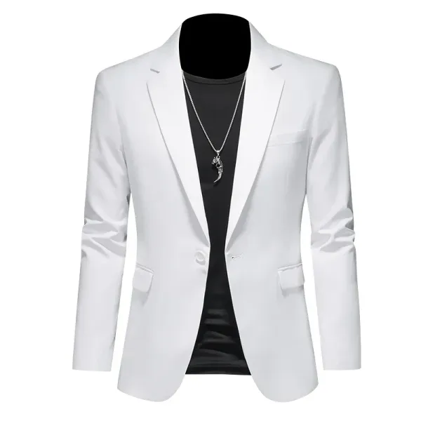 Fashion Men's Business Casual Blazer White Red Green Black Solid Color Slim Fit Jacket Wedding Groom Party Suit Coat M-6XL