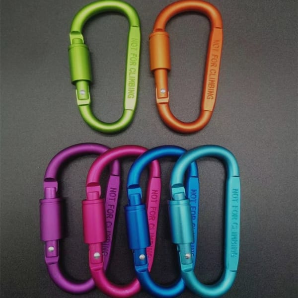 Aluminium Alloy Sports Keychain High Quality with Lock Multi Colors Safety Buckle D-shape Carabiner Outdoor Tool