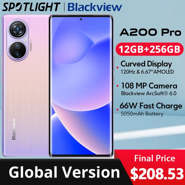 【World Premiere】Blackview A200 Pro MTK Helio G99 6.67''AMOLED Curved Display 12GB 256GB NFC 108MP Camera  5050mAh Cell Phone