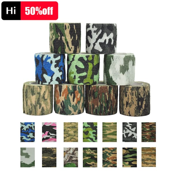 4.5m Hunt Disguise Elastoplast Camouflage Elastic Wrap Tape Self Adhesive Sports Protector Ankle Knee Finger Arm Bandage