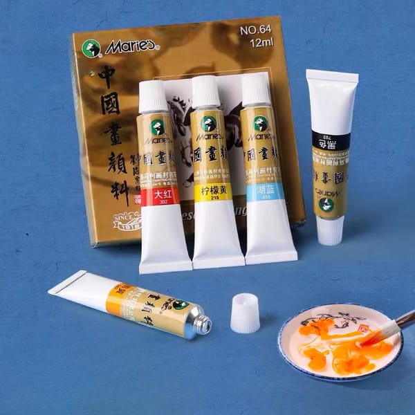 5pcs Chinese Painting Pigments 12ml/piece Portable Aluminum Tube Package Suitable for Artists' Ink Painting Landscape Pigments