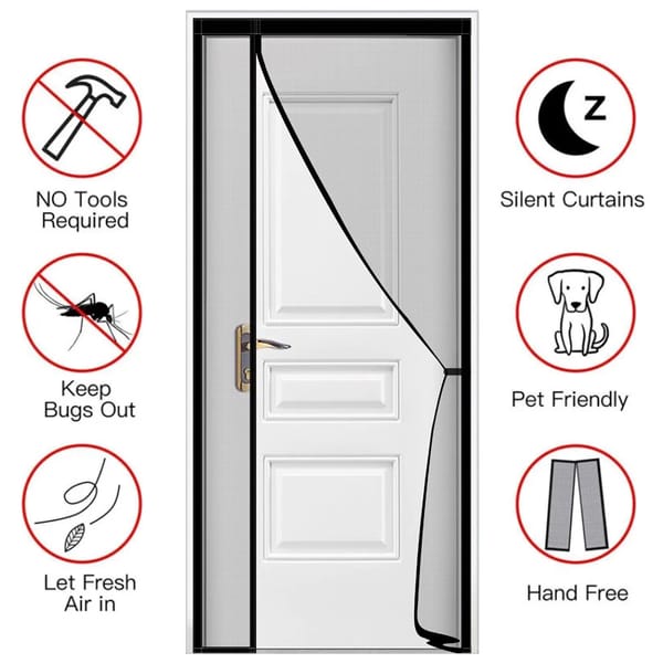 Magnetic Door Screen Custom Size Mosquito Net Curtain Fly Insect Automatic Closing Invisible Mesh For Kitchen indoor living room