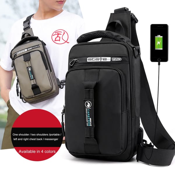 Usb Chest Fanny Pack Crossbody Backpack Men Women Sports Travel Hiking Waterproof Daypack Sling Bags Water Bottle Holder Pouches