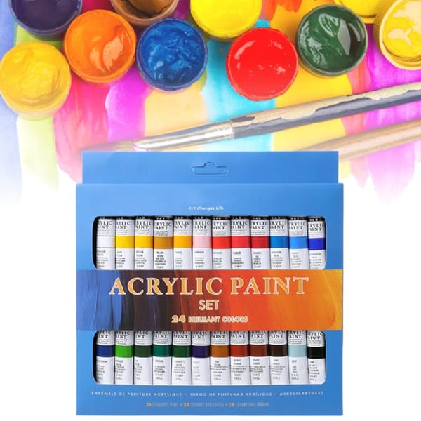 2022 New 24 Colors Acrylic Paints Set 12ml Tubes Drawing Painting Pigment Hand-painted Wa
