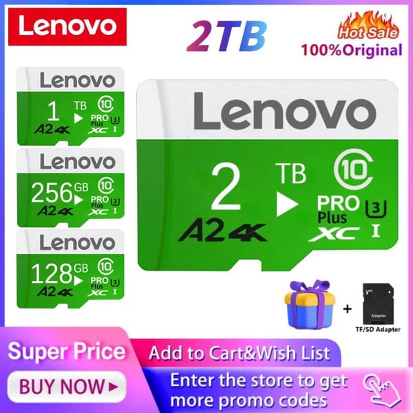 Lenovo 2TB 1TB Micro TF SD Card U3 V30 A2 High Speed Flash Memory Card 128GB SD Card 256GB 512GB For Nintendo Switch Games