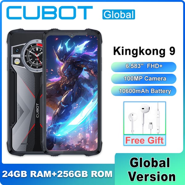 Cubot Kingkong 9 5G Rugged Smartphone 6.583 inch FHD+ Helio G99 Android 13 24GB+256GB 10600mAh Battery100MP Camera Phone