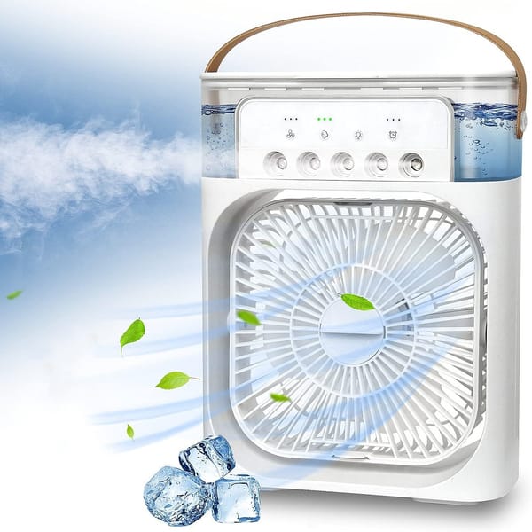 Portable Fan Air Conditioners USB Electric Fan LED Night Light Water Mist Fun 3 In 1 Air Humidifie For Home