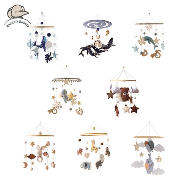 Baby 0-12 Months Wooden Bed Bell Bracket Mobile Hanging Rattles Toy Hanger Baby Crib Mobile Bed Bell Wood Toy Holder Arm Bracket