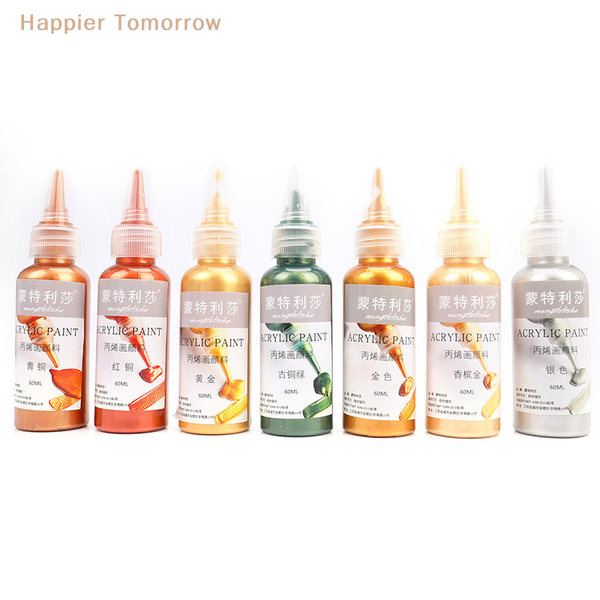 60ml Gold Paint Metallic acrylic paint waterproof not faded DIY painted Pigments