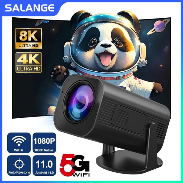 Salange P330 Android 11 380 ANSI Projector 4K 8K Native 1080P Wifi6 BT5.0 Cinema Outdoor Portable Mini Projetor Upgrated HY300