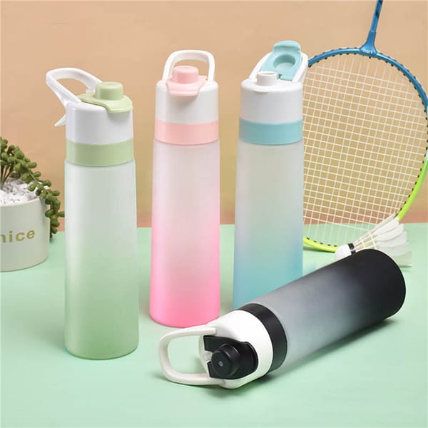 2 In 1 Water Bottle Outdoor Sport Fitness Water Cup Large Capacity Spray Bottle Drinkware Travel Bottles Drinking Mist Spray