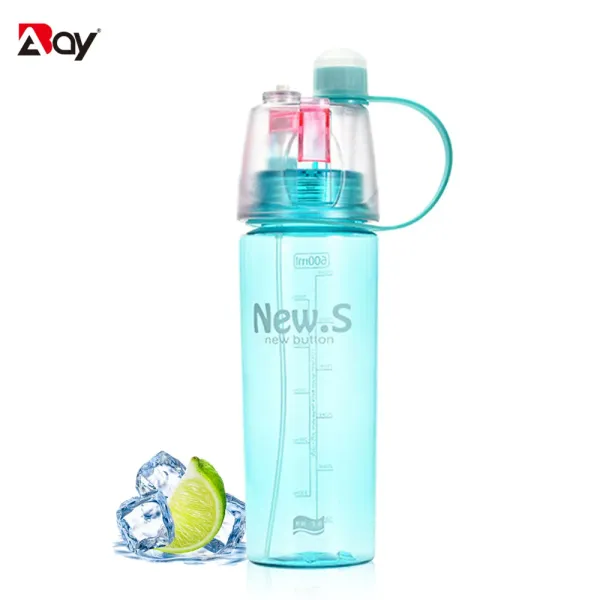 Mist Water Bottle Sports Gourd Plastic Bicycle Water Bottles Cup Leakproof BPA-Free Travel Drinkware Ideal Fitness and Outdoor