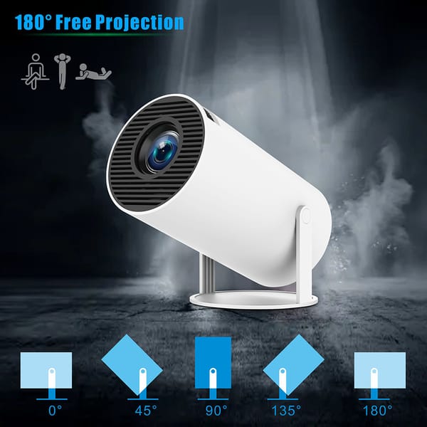 4K 720P HY300 Pro Projector For Outdoor Cinema Dual 260ANSI BT 0 2.4/5G WiFi6 BT 5.0 Video Projector Mini Portable Projector