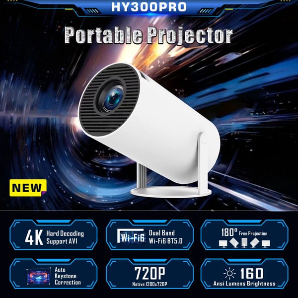 HY300 PRO Projector 4K Android 11 Dual Wifi6 260ANSI Allwinner H713 BT5.0 1080P 1280*720P Home Outdoor Cinema Projetor EU/US/UK