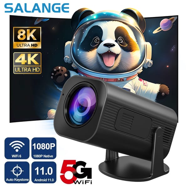 Salange P330 Projector 380 ANSI 4K Native 1080P Wifi6 BT5.0 Android 11 Cinema Outdoor Portable Mini Projetor Upgrated HY300